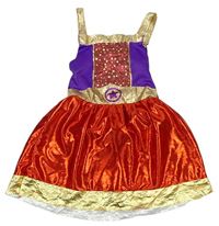 Kostým- fialovo-červené šaty s hvězdičkami
