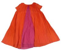 ORanžovo-růžové šifonové plisované šaty Debenhams