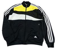 Černo-žluto-bílá sportovní propínací mikina Adidas