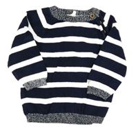 Tmavomodro-biely pruhovaný sveter zn. H&M
