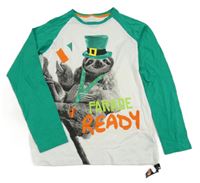 Nové - Bielo-zelené tričko s obrázkom Dunnes