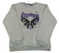 Svetlosivá melírovaná mikina s potlačou Primark