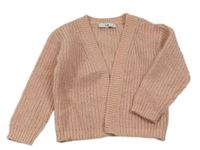 Svetloružový melírovaný pletený cardigan C&A