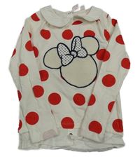Biela bodkovaná á mikina s Minnie Disney