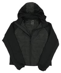 Antracitovo-černá šusťákovo/sportovní bundomikina s kapucí H&M