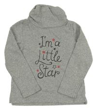 Svetlosivá mikina s nápisom a komínovým golierom C&A