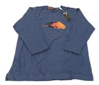 Nové - Tmavomodrá mikina s potlačou