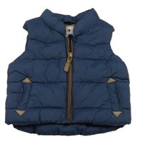 Tmavomodrá šusťáková zateplená vesta Next