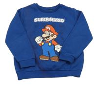Modrá mikina s Super Mario