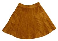 Horčicová rebrovaná zamatová sukňa Matalan