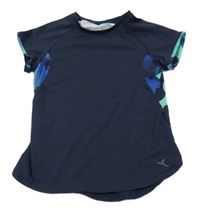 Tmavomodré sportovní tričko se vzorem 