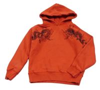 Červená mikina s drakmi a kapucňou River Island