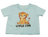 Mintové crop tričko so s levíkom 