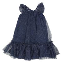 Tmavomodré třpytivé šaty s tylem H&M