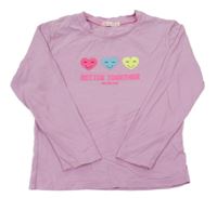 Lila tričko so srdiečkami a nápisom Billieblush
