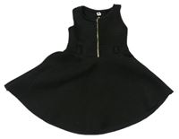 Čierne rebrované šaty so zipsom