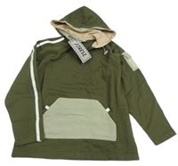 Nové - Khaki mikina s kapucí 