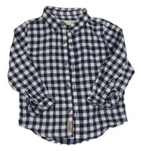 Tmavomodro-bílá kostkovaná košile Zara