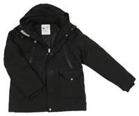 Čierna šušťáková zimná parka s kapucňou Nutmeg