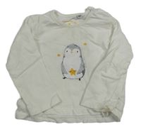 Bílé triko s tučňáčkem TOM TAILOR