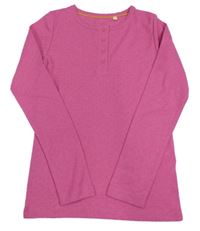 Růžové triko s perforovaným vzorem a knoflíky Mini Boden