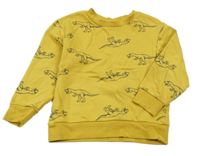 Žltá mikina s dinosaurami H&M