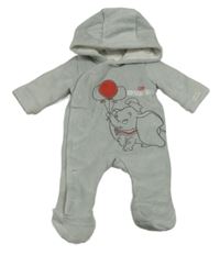 Sivá zamatová zateplená kombinéza s Dumbem a kapucňou Disney