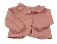 Růžový propínací svetr s límečkem Matalan