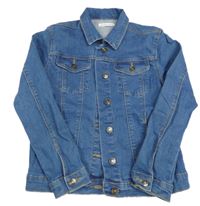 Modrá rifľová bunda