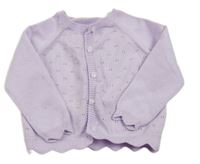 Levandulový prepínaci sveter s perforovaným vzorom