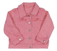 Růžová plátěná bunda s volánkem Matalan