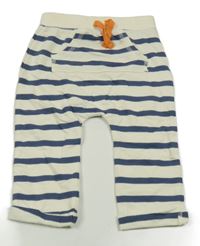 Smetanovo-tmavomodré pruhované tepláky s kapsou Primark