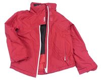 Malinová šusťáková funkční zimní bunda s ukrývací kapucí Wed´ze