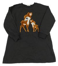 Antracitové teplákové šaty se srnkami H&M