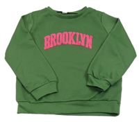 Zelená mikina s nápisom Shein