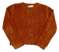 Hrdzavý žinylkový crop sveter Tommy Bahama