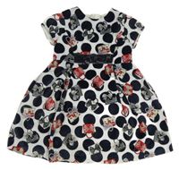 Bielo-tmavomodré bodkovaná é zamatové šaty s kabelkami Mayoral