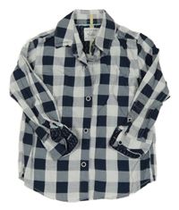 Tmavomodro-bílá kostkovaná košile 