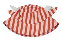 Červeno-biely pruhovaný klobúk s rohy