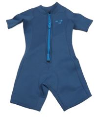 Tmavomodrý neopren s rybami 