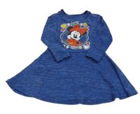 Modré melírované úpletové šaty s Minnie 