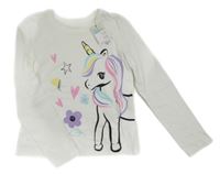 Nové - Bílé triko s jednorožcem Primark