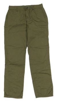 Khaki chino plátenné nohavice H&M