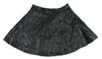 Čierna kolová koženková sukňa H&M