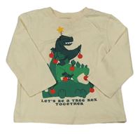 Smotanové tričko s dinosaurami zn. H&M