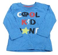 Modré melírované tričko s nápisom Kiki&Koko