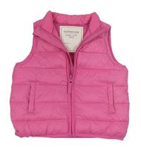 Ružová šušťáková prešívaná zateplená vesta Mothercare
