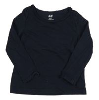 Tmavomodré triko s volánky H&M