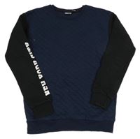 Tmavomodro-čierna vzorovaná mikina s nápisom zn. Pepperts