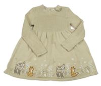 Béžové svetrové šaty se zvířátky Max studio